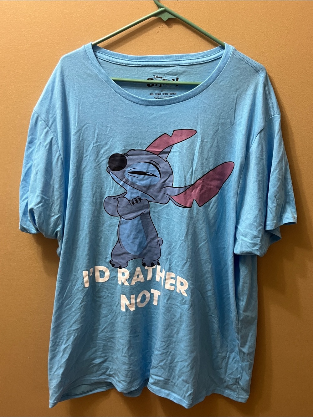 Stitch Disney Light Blue Lilo and Stitch Tee “Id Rather Not”